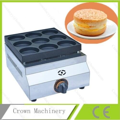 Gas 9 holes burger making machine;hamburger machine;Gas Pancake Maker Baker Machine