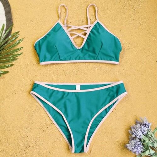 Solid Bikin Swimwear Women Swimsuit Sexy Low Waist Bikinis Set Swimming Bathing Suit Beachwear Summer Brazilian Bikini 2021 #GH