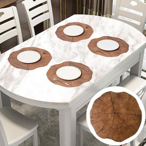 Original Wood Grain Plastic Placemat Table Mat Cup Plate Bowl Pad Coaster Heat Insulation Moisture-proof PP Anti-skid Mat Decor