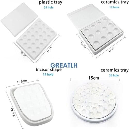 Dental Laboratory Porcelain Watering and Thermal Insulation Moisturizing Porcelain Plate Palette with Tooth Tools