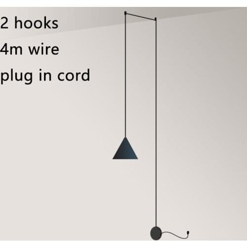 Plug in pendant light modern black hanging kitchen light fixture nordic suspension cord lamp in living room string bedside light