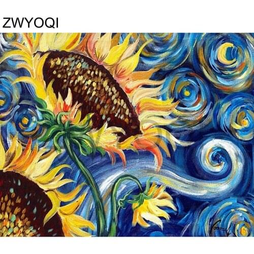 Full Round Diamond embroidery Cross stitch sunflower Wave DIY Diamond painting Full Square Diamond mosaic drawing sunflower Wave
