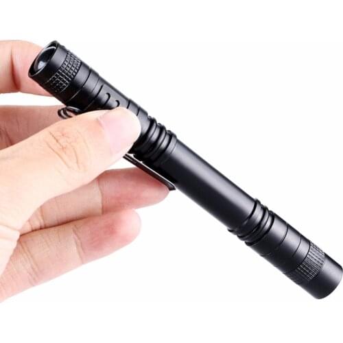 1000LM Portable LED Pen Flashlight Torch R2 Q5 LED Lamp Clip Mini Penlight Pen lights Hunting Camping Lamp For AAA battery