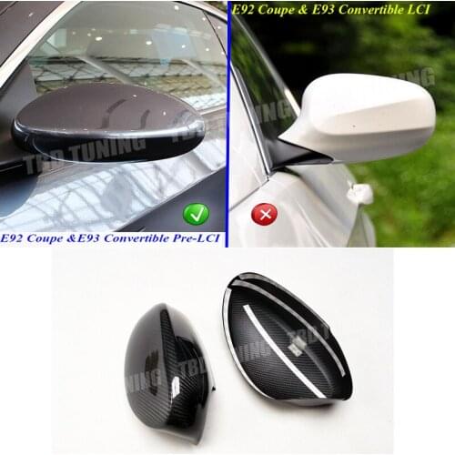 Real Dry Carbon Fiber Mirror Cover For BMW 3 Series E92 E93 2005 2006 2007 -2012 Replacement & Add On Style Mirror Cover