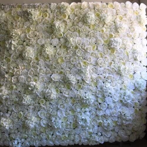 TONGFENG 10pcs/lot Ivory Flower Runner Artificial silk Rose Peony Hydrangea 3D flower wall wedding backdrop decoration