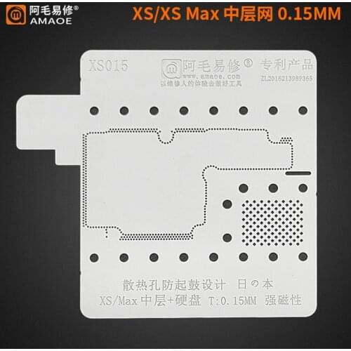 Amaoe Middle Layer BGA Reballing Stencil Template for Iphone X XS XSmax11 Pro/11Pro Max With NAND Tin Plant Net Steel Mesh