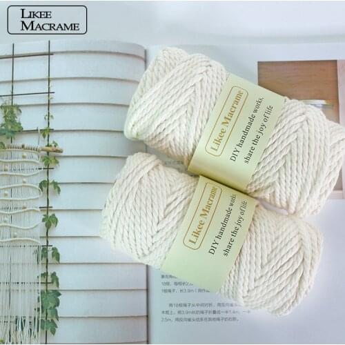 4mm x 50m Macrame Twisted String Cotton Cord Thread Rope Craft Handmade Decorative Wall Hanging DIY Home Textile