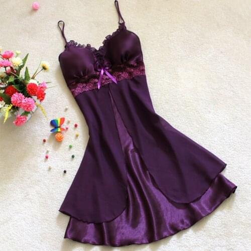 Spring Summer Lace Sexy Nightgown Sleeping Dress Ma'am Enlarge Code Silk Chiffon SIZE S M L XL XXL Full