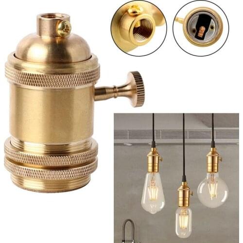 Vintage Retro Antique Edison E26/E27 Brass Lamp Bulb Holder Socket Decor
