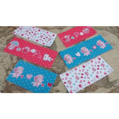 YY DIY Beautiful Pink Blue White Angels Heart Cakes Printed Nonwoven Polyester Felt Fabric, Fieltro feltro