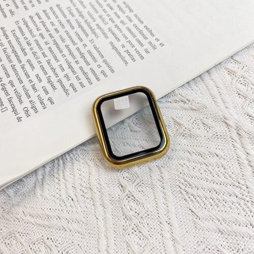 40/44mm 38/42mm Plastic Protective Case For Apple Watch Full Scree cover tempering glass for iwatch series 6se 5 4 3 2 1 case