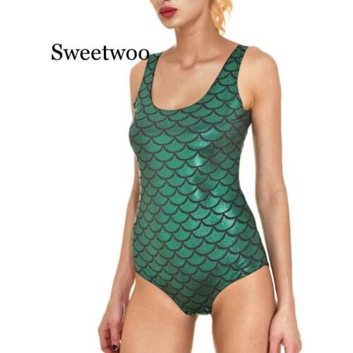 SWEETWOO 2020 Womens European and American Fashion Personalized Fish Scale One-Piece Swimsuit