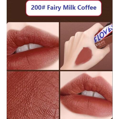 SHELOVES Liquid Lipstick Chocolate Velvet Matte Lip Gloss Long-lasting Non-fading Waterproof Red Sexy Lip Makeup TSLM2
