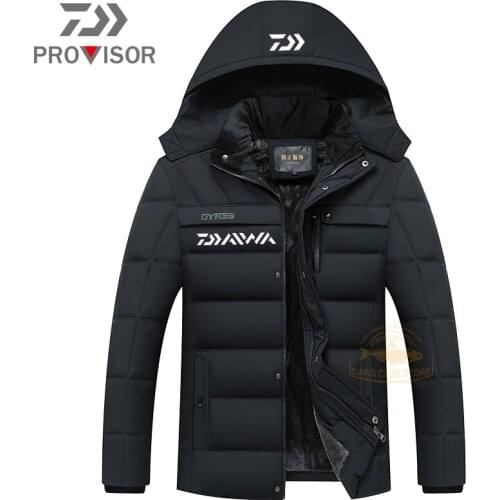 DAIWA Fishing Clothes Winter Mens Outdoor Plus Fleece Warm Jacket Thickened Mountain Jacket Waterproof Diawa Fishing Jacket