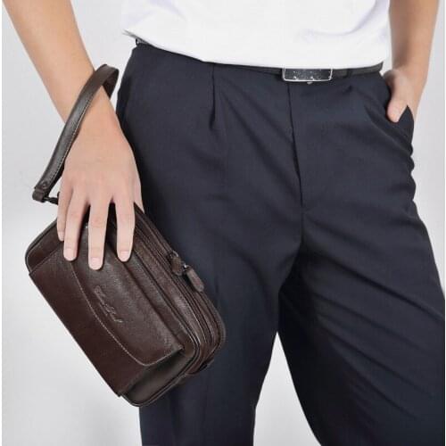 100% Real Leather Men Clutch Bag Large Capacity Men Wallets Cell Phone Pocket Passcard Pocket Multifunction Wallet For Men bag