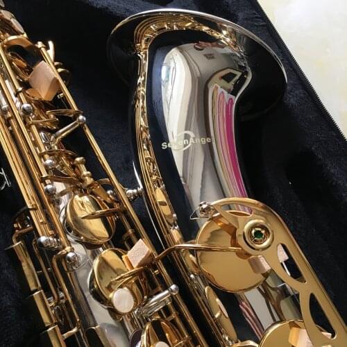 100% SevenAngel Brand Tenor Saxophone Bb tone Woodwind Musical Instrument Silver & gold Surface Sax