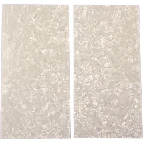 2pcs White Pearl Celluloid Guitar Head Veneers 200x100x5mm Shell Sheets Guitar Parts Music Accessories