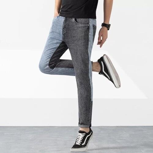 2020 2021 New Trendy Men Skinny Biker Patchwork Jeans Homme Skinny Jeans For Men