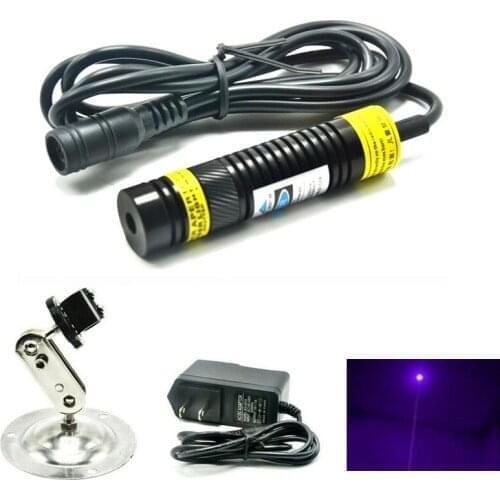 405nm 200mW Focuable Dot Violet/Blue Laser Diode Module 16x68mm LED Lazer Light 5V Adapter Holder Heatsink