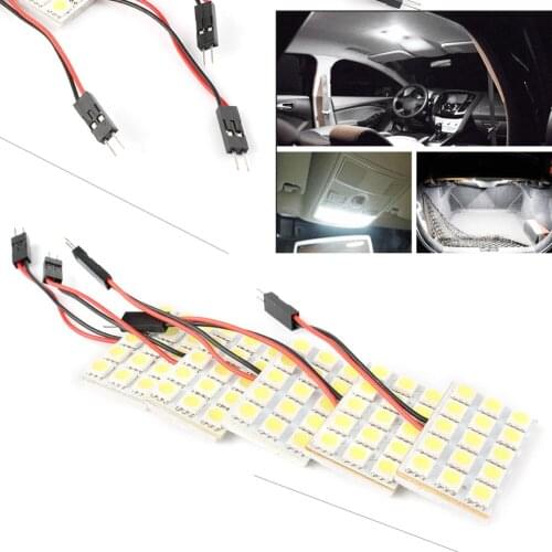 5pcs White LED 5050 15SMD Panel + Festoon T10 BA9S Adapter Interior Dome Light Universal for Car Reading Lights Replacement