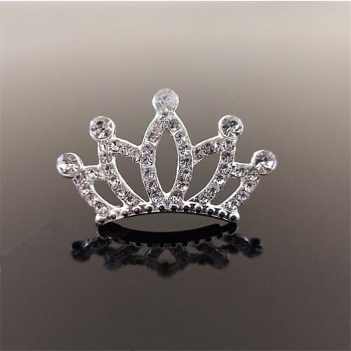 50pcs Crown Wedding Hairpin Hair Clip Decor Rhinestone Applique strass Dress Belt Buckle Button Decoration Brooch Invitation Art
