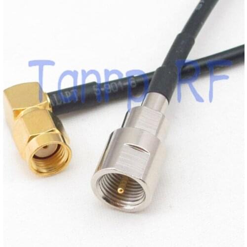 6in FME male plug to RP-SMA male right angle RF connector adapter 15CM Pigtail coaxial jumper cable RG174 extension cord