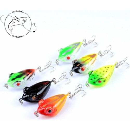 6Pcs/Lot Top Water Wobblers Crank Frog Fishing Baits Lure 4cm/6g Lifelike Artificial Hard Isca Swimbait For Fishing Accessories