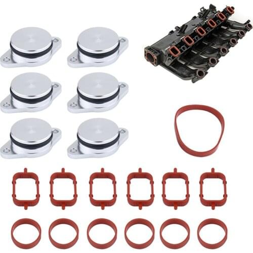6x 33mm Diesel Swirl Flap Blanks Bungs Intake Gaskets Kit for BMW 320d 330d 520d 525d 530d 730d Auto Parts