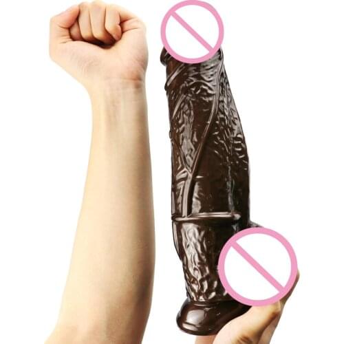 28*6 Cm Black Huge Dildo Super Big Realistic Penis Thick Dick Adult Women Masturbation Gode Anal Plug Erotic Insert Sex Products