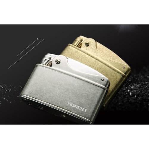 Honest Retro Metal Old style Nostalgic Kerosene Lighter Creative Personality Press Ignition Mens Smoking Tools