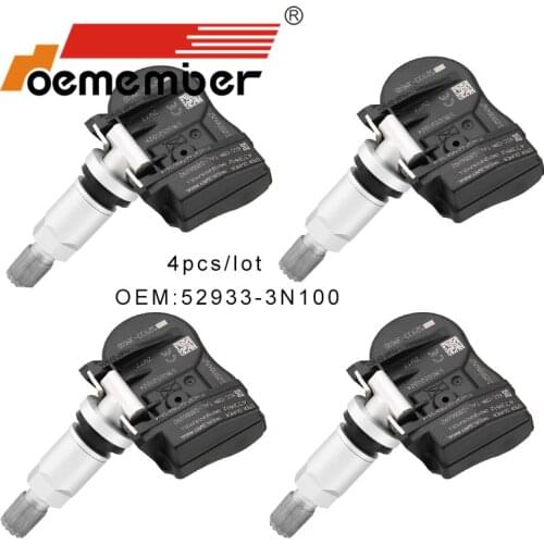 OEMEMBER 4pcs Car Tire Pressure Sensor 52933-3N100 TPMS Monitoring System 52933-2M650 For Hyundai Kia Car Security 433Mhz