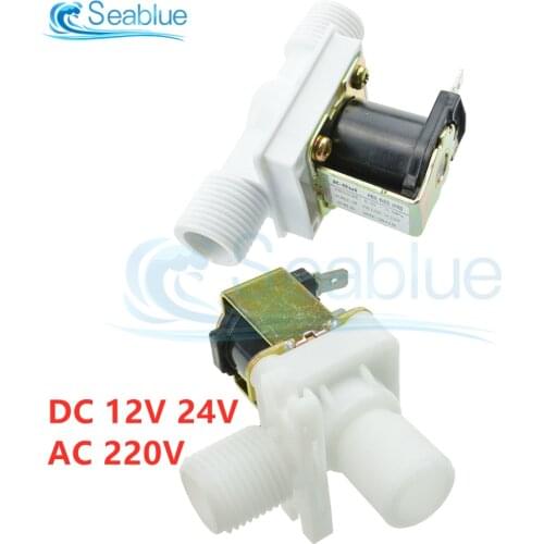DC 12V 24V AC 220V 1/2" Plastic Solenoid Valve Switch Normally Closed Water Control Valve Solenoid Valve Switch Dispenser