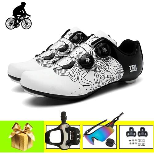 Road cycling shoes men women sapatos masculino ultra-light self-locking Wear-resistant riding bicycle sneakers add bike pedals
