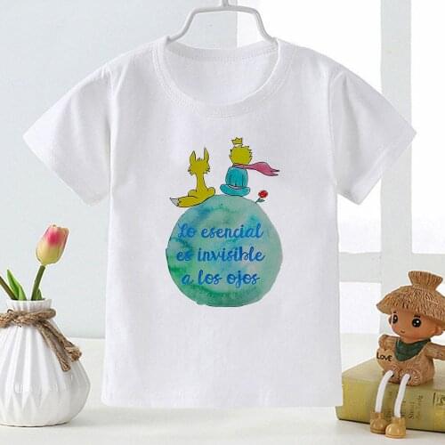Little Prince T shirt Girls Aesthetic Fairy Tales Basic Short Sleeve T-shirt Kids Fashion Summer Casual Childrens Clothin