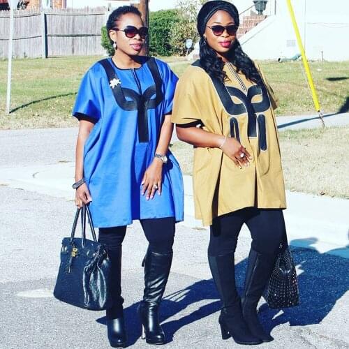 H&D African Pants Suit Women Tops Trousers 2 Piece Set Embroidery Dashiki Short Sleeve T-shirt Ankara Robes Plus Size Clothing
