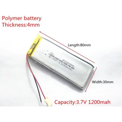 3.7V 1200mAh 403080 Lithium Polymer Li-Po li ion Rechargeable Battery cells For Mp3 MP4 MP5 GPS PSP mobile bluetooth