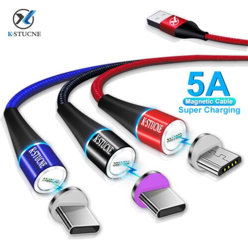 5A Magnetic Cable Super Fast Charging Data Cable For Huawei P30 P20 P10 Mate 20Pro Charger Magnet Type-C USB Android Phone Cable