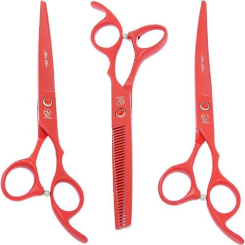 7.0" Pet Trimming Scissors Professional Japan 440C Dog Grooming Shears Curved Hair Cutting Tijeras 6.5" Thinning Tesouras B0029A