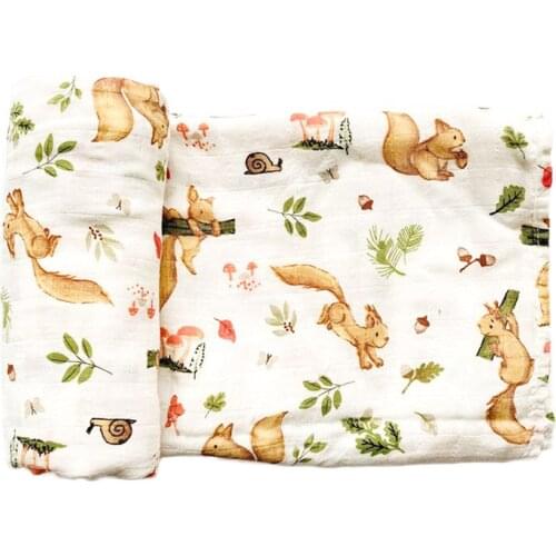 Muslin Two layer Bamboo+cotton Baby wrap muslin swaddle 120*120cm