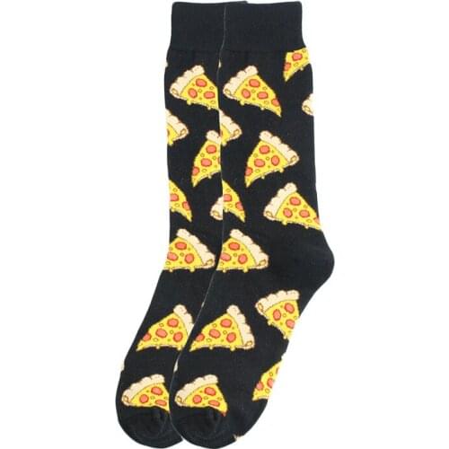 MenS Socks Funny Big Size Alien Delicious Food Print Colorful Snacks Burger Pizza Happy Socks Harajuku Skate Cotton Sokken New