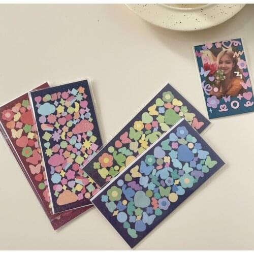 1Pc Ins Kawaii Laser Star Butterfly Sweet Series Decoration Stickers Scrapbooking Stationery School Supplies Cute Beautify Props