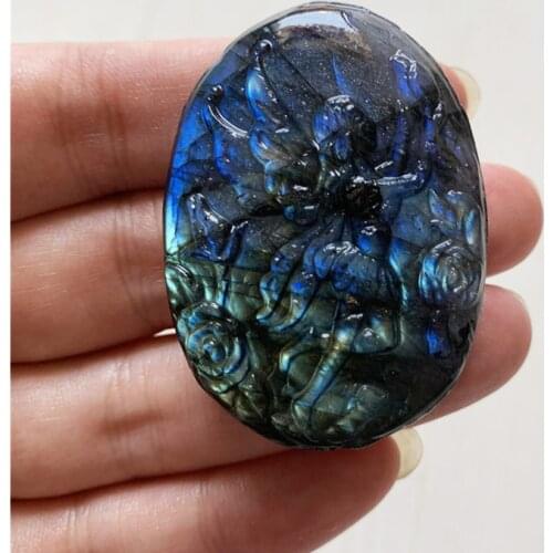 Natural labradorite stones beautiful fairy hand carved crystal healing Decor stones minerals 1pcs
