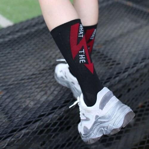 5pair Unisex Funny Letter Pattern Socks Harajuku Casual Cotton Hip Hop Street Sport Long Socks Thick White Black Crew Socks