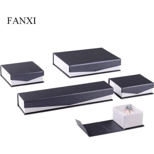 Oirlv Silver Gray Paper Jewelry Box with Flip Magnet Gift Box Cardboard Ring Necklace Bracelet Packaging Box Jewelry Organizer