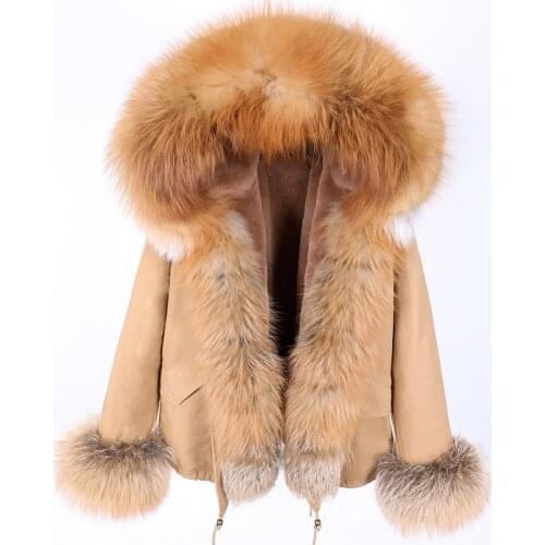 7XL Women Parka Winter Jacket Women Real Fox Fur Coat Big Natural Raccoon Fur Hood Thick Warm short Parkas Streetwear