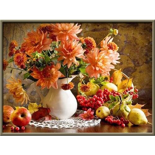 Landscape Flower DIY Embroidery Cross Stitch 11CT Kits Needlework Craft Set Cotton Thread Printed Canvas Home Dropshipping