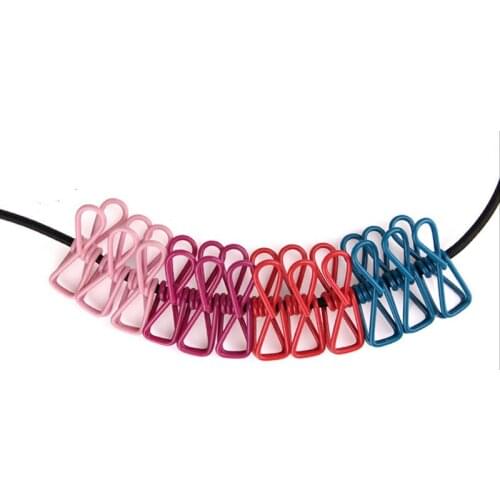 Outdoor home color clothesline Travel Portable windproof and antiskid clothesline 12 clips