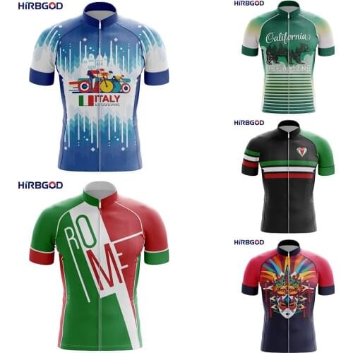 HIRBGOD Stylish for Italy Short Sleeve Cycling Wear Anti-Sweat Bike Jersey Outdoor Sportswear Top Novel Riding Clothes,TYZ707-01