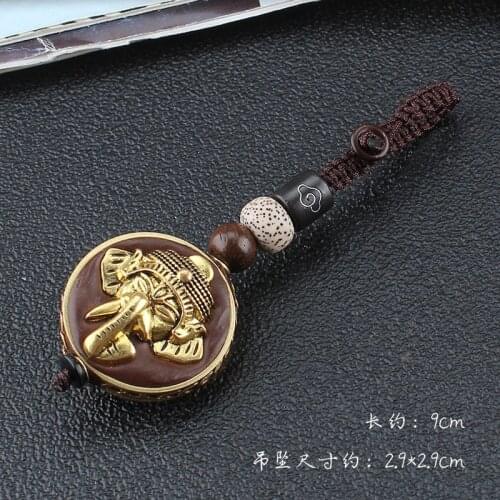 Tibetan Buddha Pendant Keychain Om Ohm Aum Buddhist Ganesha Sign Charm Keyring Car Key Chain Gift for Men Nepal Ethnic Jewelry