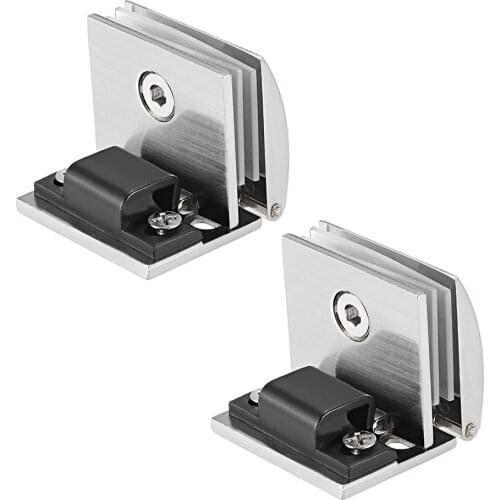 Uxcell Glass Hinge Cabinet Door Cupboard Showcase Hinge Glass Clamp Zinc Alloy for 5-8mm Glass Thickness 2 pcs